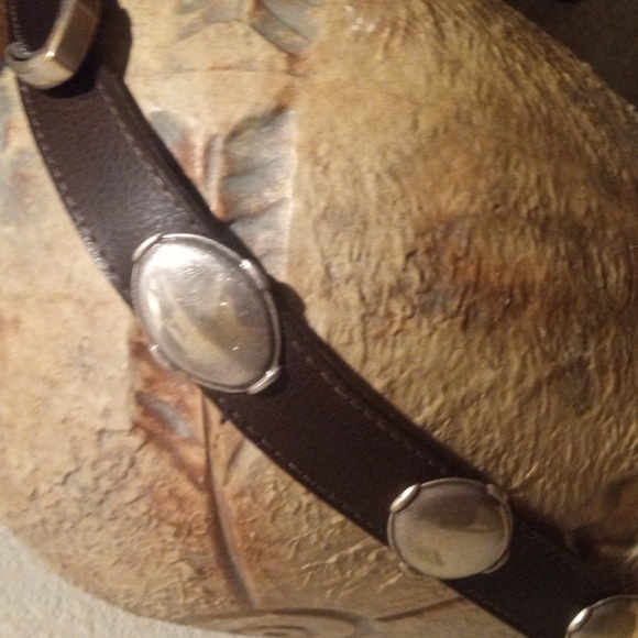 Navasota Accessories - Navasota Leather And Silver Medallion Belt Waist 27"-31"